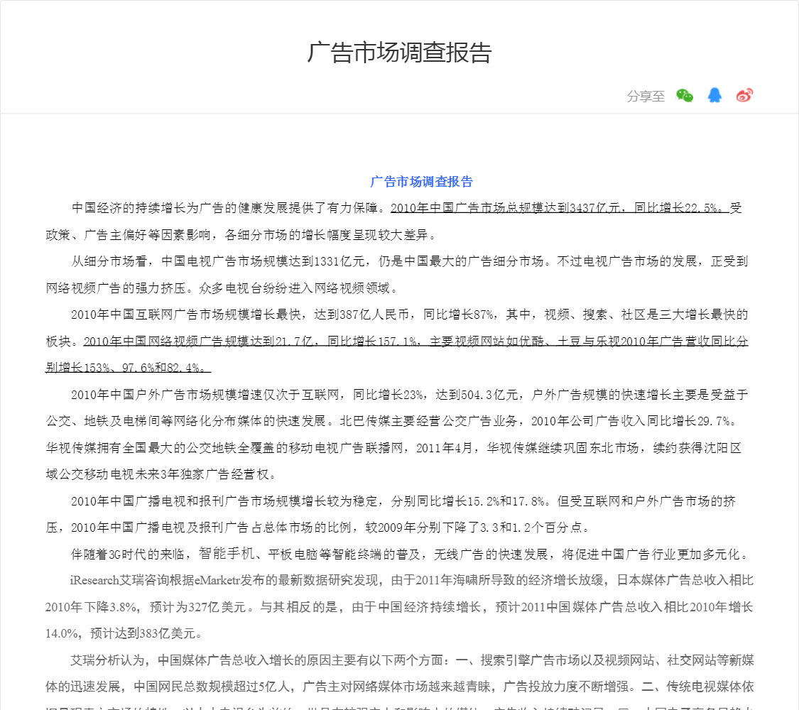 广告市场调查报告