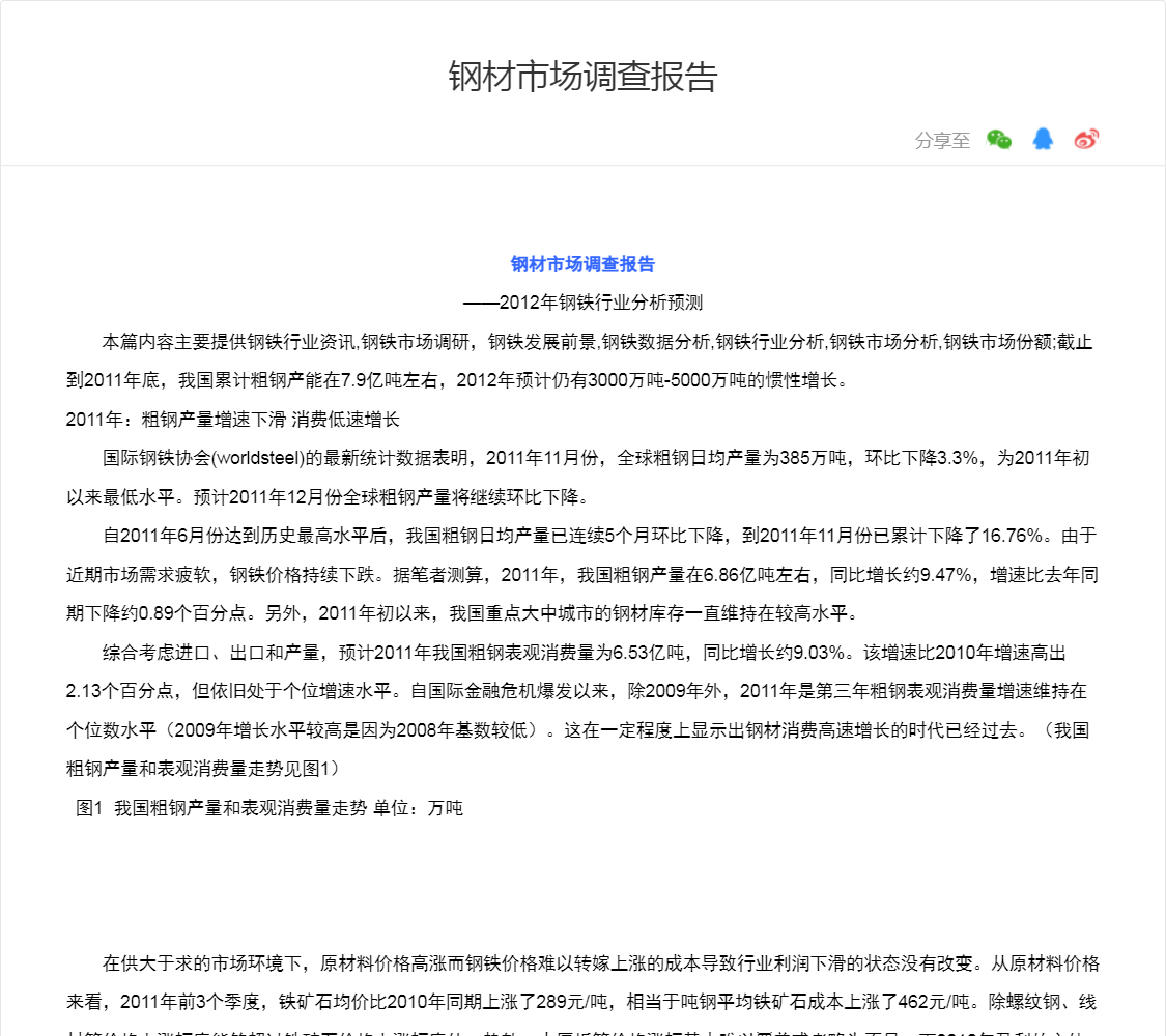 钢材市场调查报告